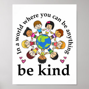 Affiche Dans Un Monde Être Des Enfants Gentils Terre Journ