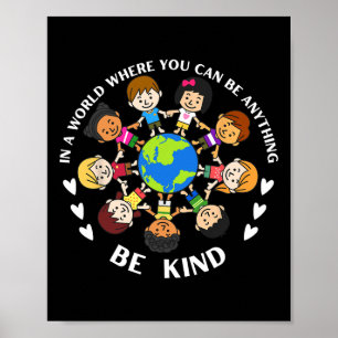 Affiche Dans Un Monde Être Des Enfants Gentils Terre Journ