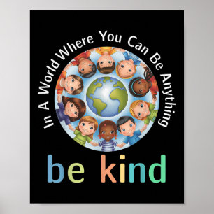 Affiche Dans Un Monde Être Des Enfants Gentils Terre Journ