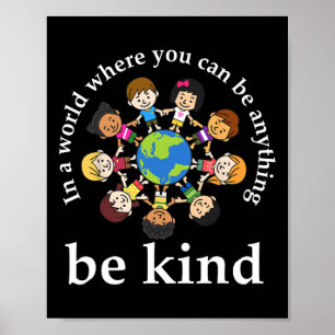 Affiche Dans Un Monde Être Des Enfants Gentils Terre Journ