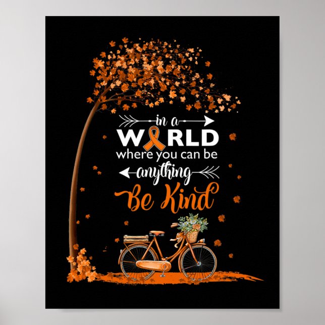 Affiche dans un monde être gentil leucémie cancer (Devant)