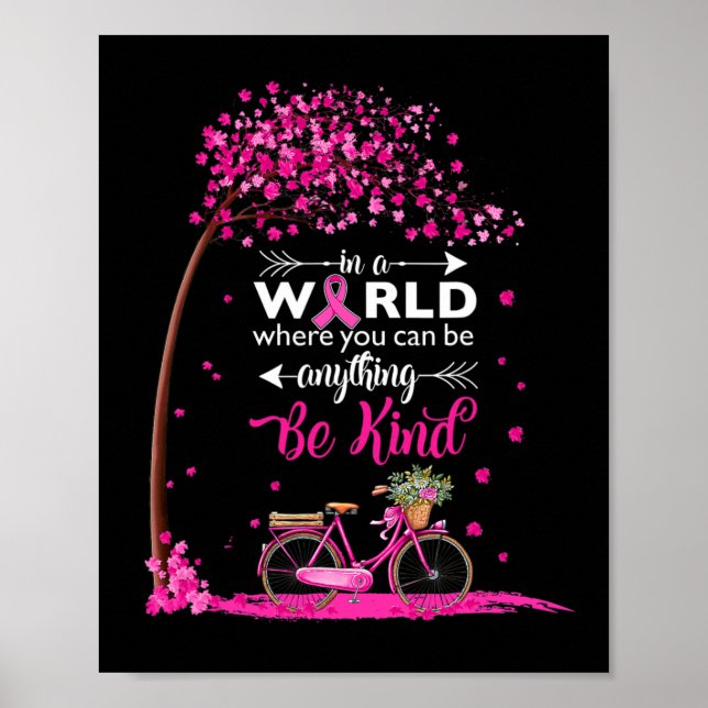 Affiche Dans un monde, soyez gentil Tee Pin de sensibilisa (Devant)