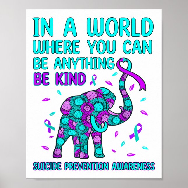Affiche Dans Un Monde Soyez Soi Elephant Prévention Suicid (Devant)