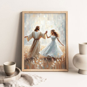 Affiche Dansant ensemble, Peinture chrétienne, Jésus et Lu
