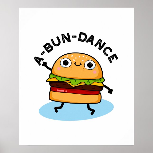 Affiche Danse amusante Danseuse Danseuse Burger Pun (Devant)