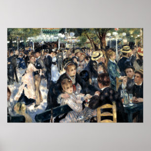 Affiche Danse au Moulin de la Galette par Pierre Renoir