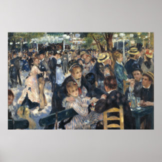 Affiche Danse au Moulin Galette - Renoir Peinture