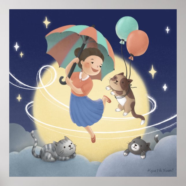 Affiche Danse avec les chats la nuit de la Lune (Devant)