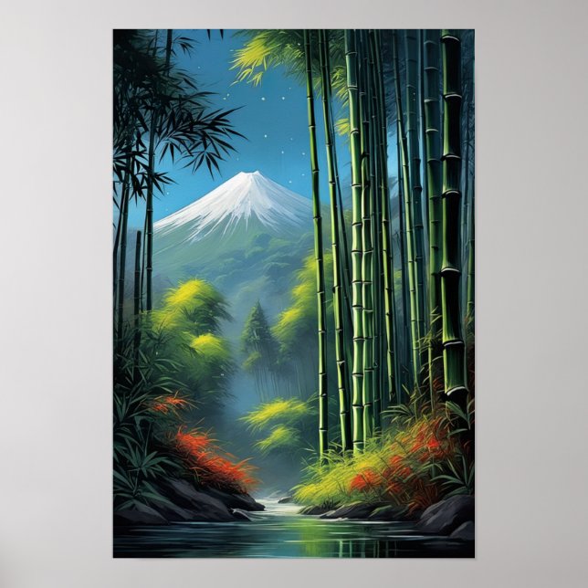 Affiche Danse bambou, ruisseau dans la forêt (Devant)