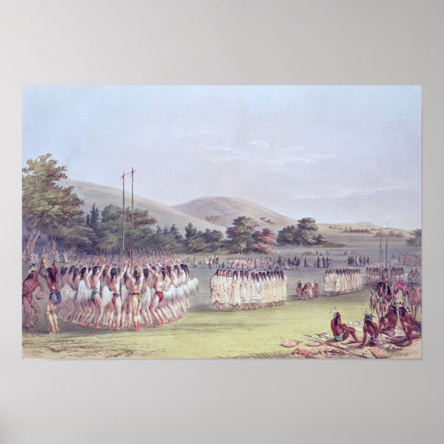 Affiche Danse Choctaw Ball-Play, 1834-35 (Devant)