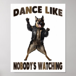 Affiche Danse comme personne ne regarde berger allemand