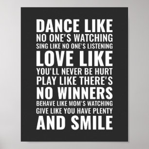 Affiche Danse comme si personne ne regardait   Devis inspi