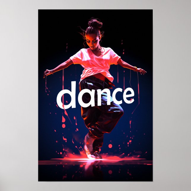 Affiche Danse cool hip hop fille (Devant)
