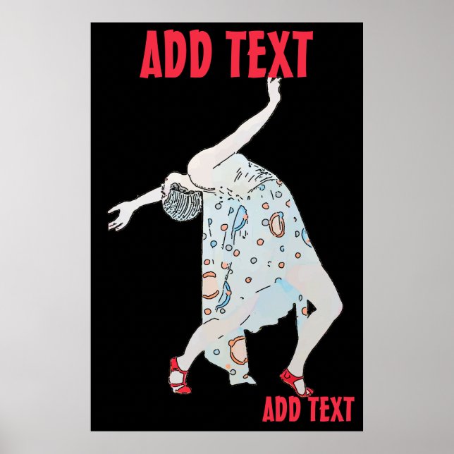 Affiche Danse dans Jazz, ajouter du texte (Devant)