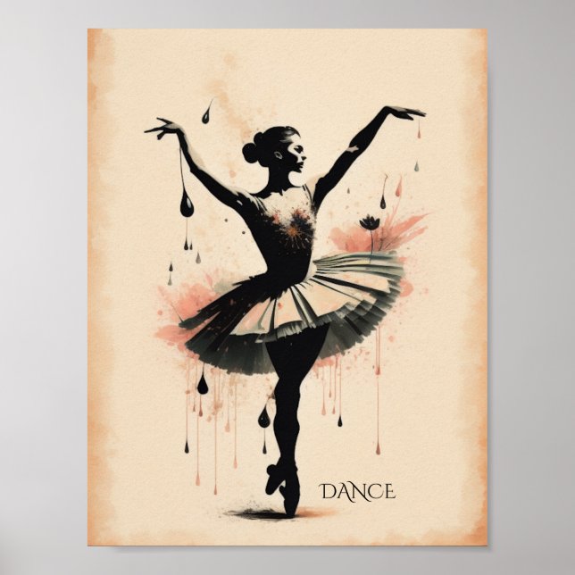 Affiche Danse de ballet vintage (Devant)