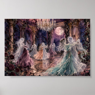 Affiche Danse de fantômes gothiques dans un salon de bal f