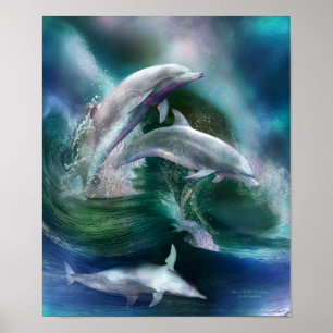 Affiche Danse de l'affiche/de copie d'art de dauphins
