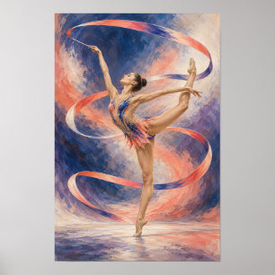 Affiche Danse de ruban de gymnastique rythmique – Eau élég