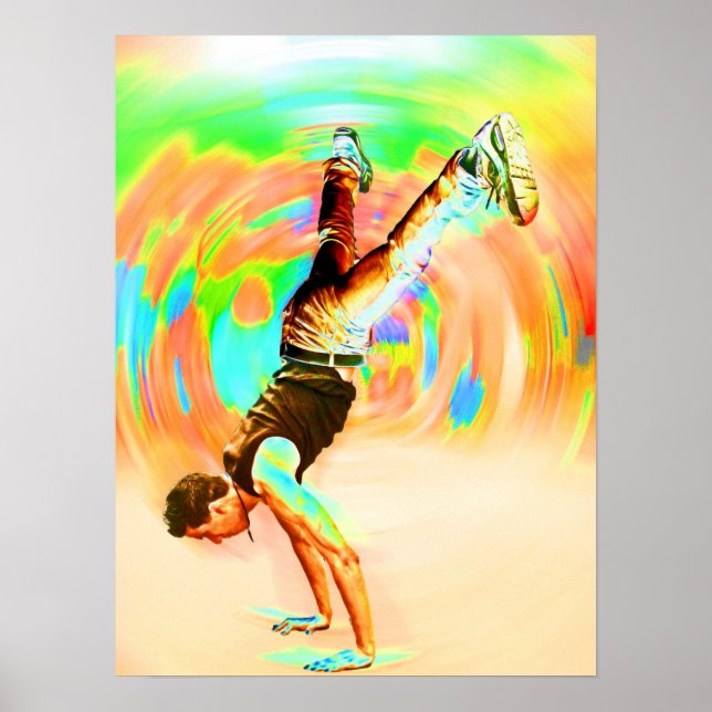 Affiche Danse de rue, Vert/Jaune/Oranges, Non-Sil (Devant)