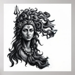 Affiche Danse Divine : Shiva Charcoal Art