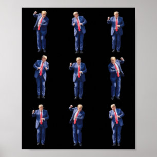 Affiche Danse drôle de Trump dansant comme un criminel Vot