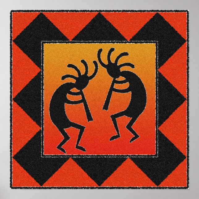 Affiche Danse du sud-ouest Kokopelli Design (Devant)