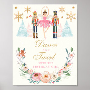 Affiche Danse Et Twirl Avec La Fille Nutcracker Anniversai