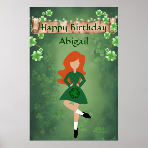 Affiche Danse irlandaise personnalisée, Cheveux rouges Joy