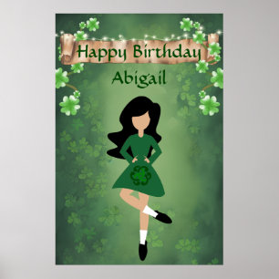 Affiche Danse irlandaise personnalisée, Joyeux anniversair