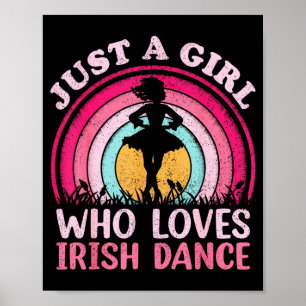 Affiche Danse Irlandaise Rétro Vintage Juste Une Fille Qui