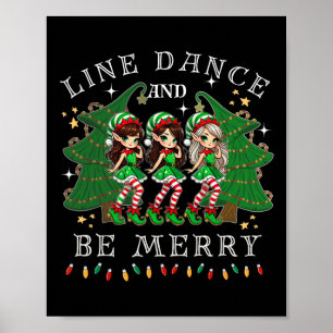 Affiche Danse Line Et Soyez Joyeux Noël Elf Danser Holi