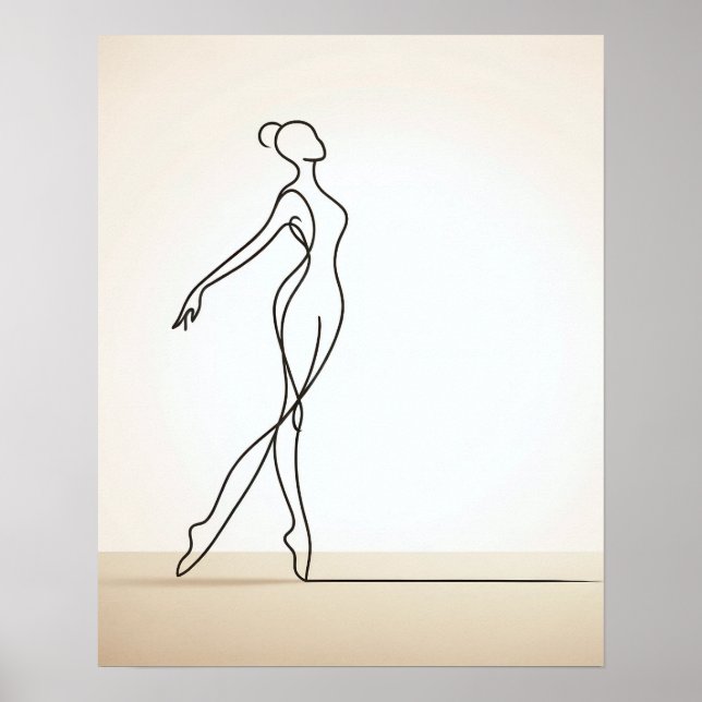 Affiche Danse minimaliste féminine - Art Abstrait (Devant)