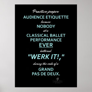 Affiche Danse Parents Audience Etiquette II Ciel/Blanc