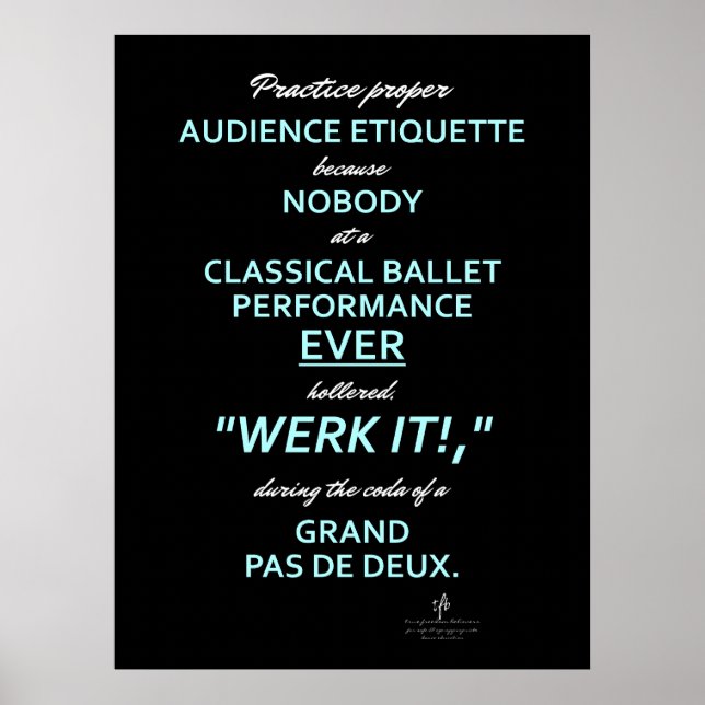 Affiche Danse Parents Audience Etiquette II Ciel/Blanc (Devant)