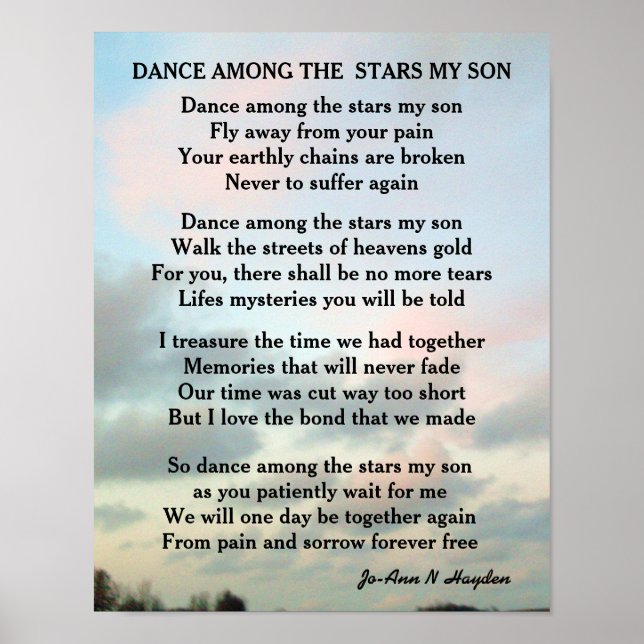 AFFICHE DANSE PARMI LES ÉTOILES MON FILS (Devant)