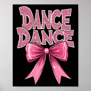 Affiche Danse Rose Danse Bow Cute Ballet Considérant Cl Gi