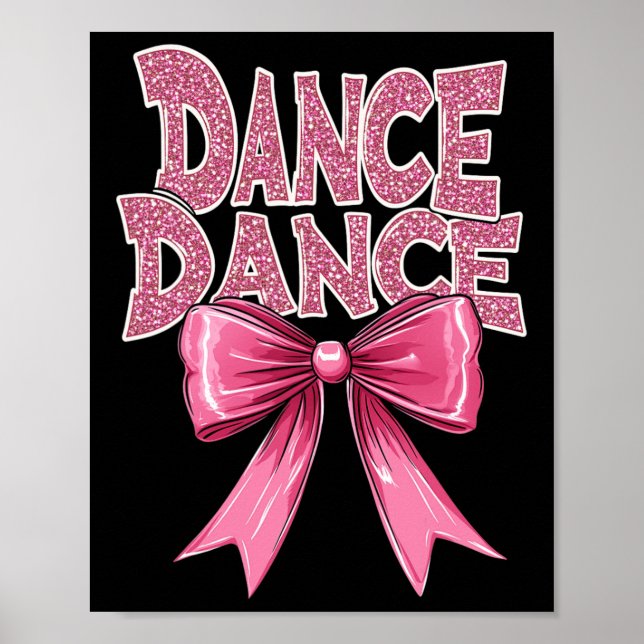Affiche Danse Rose Danse Bow Cute Ballet Considérant Cl Gi (Devant)