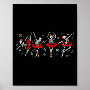 Affiche Danse Skeleton Ballet Ballerina Filles de Noël