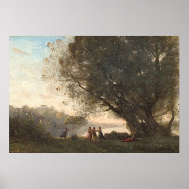 Affiche Danse sous les arbres - Jean-Baptiste - Corot Art (Devant)