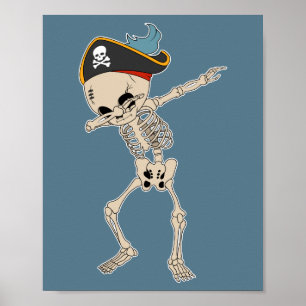Affiche Danse squelettique de pirate de limande de