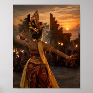 Affiche Danse traditionnelle indonésienne et Kecak