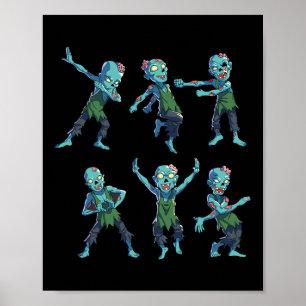 Affiche Danse Zombie Halloween Enfants Garçons Filles Dabb