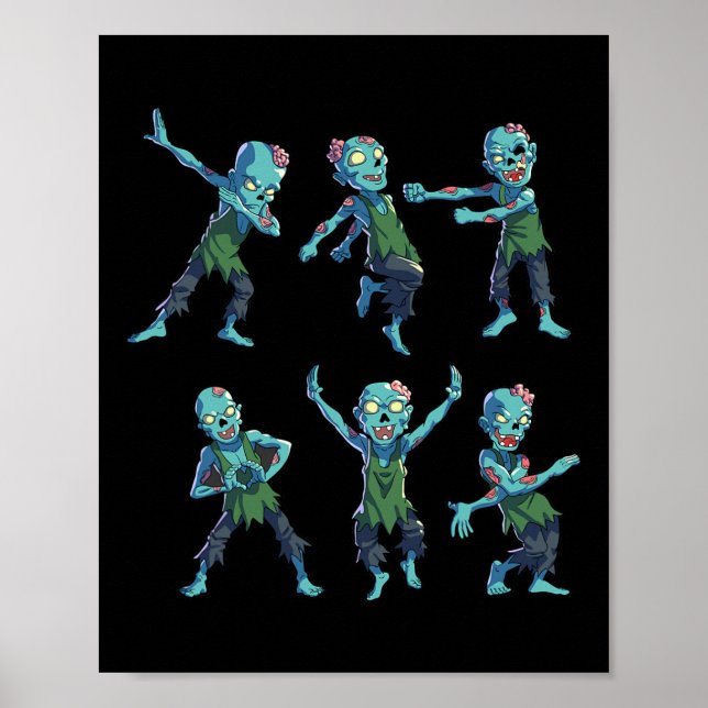 Affiche Danse Zombie Halloween Enfants Garçons Filles Dabb (Devant)