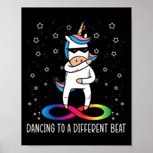 Affiche Danser À Un Différent Beat Neurodiversity Unicorn