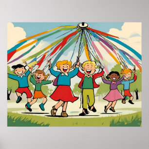 Affiche Danser autour du Maypole - Jouets pour enfants