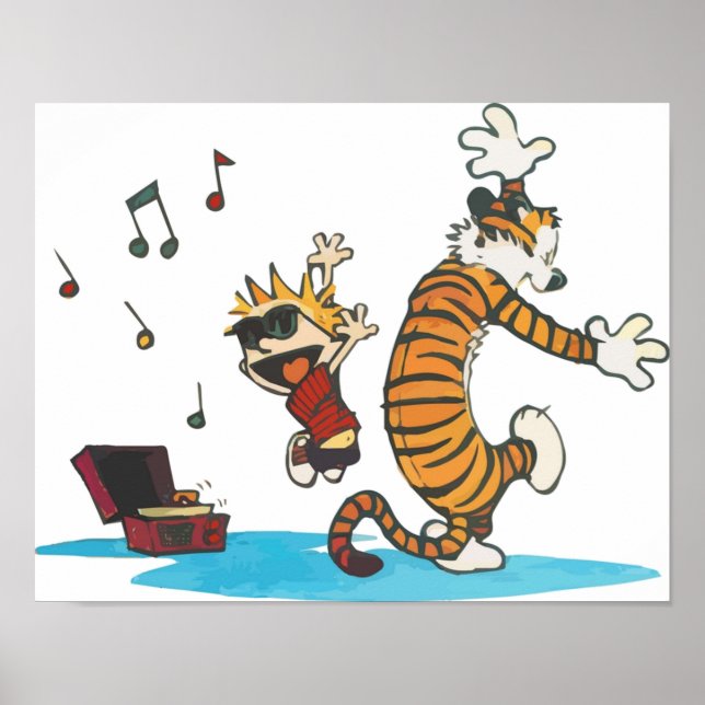 Affiche Danser avec Vinyl Phonograph Cute Hobbes (Devant)