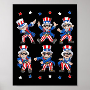 Affiche Danser Dabbing Oncle Sam 4 juillet Garçons Filles