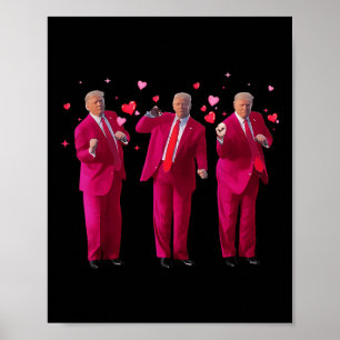 Affiche Danser drôle Coeur Baiser Valentine