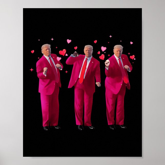 Affiche Danser drôle Coeur Baiser Valentine (Devant)