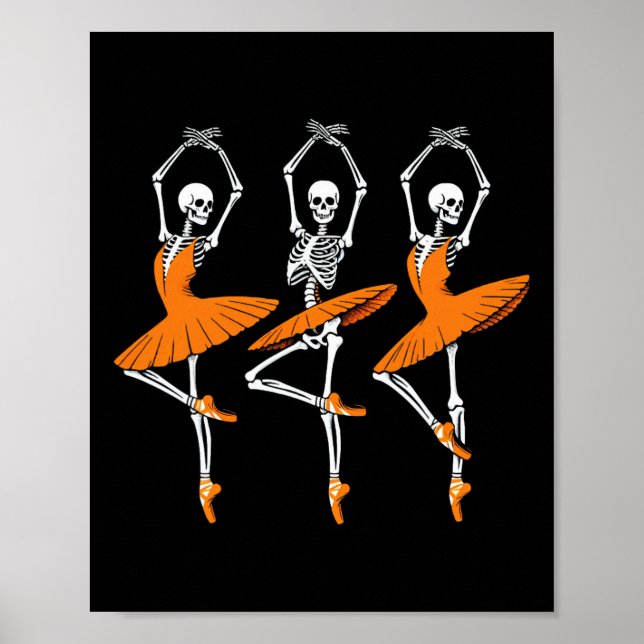 Affiche Danser drôle Skeleton Ballerina Femme (Devant)